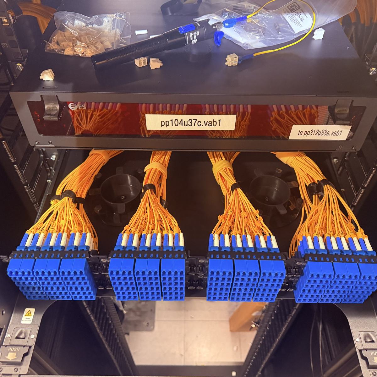 Fiber patch panel with labeled ports